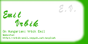 emil vrbik business card